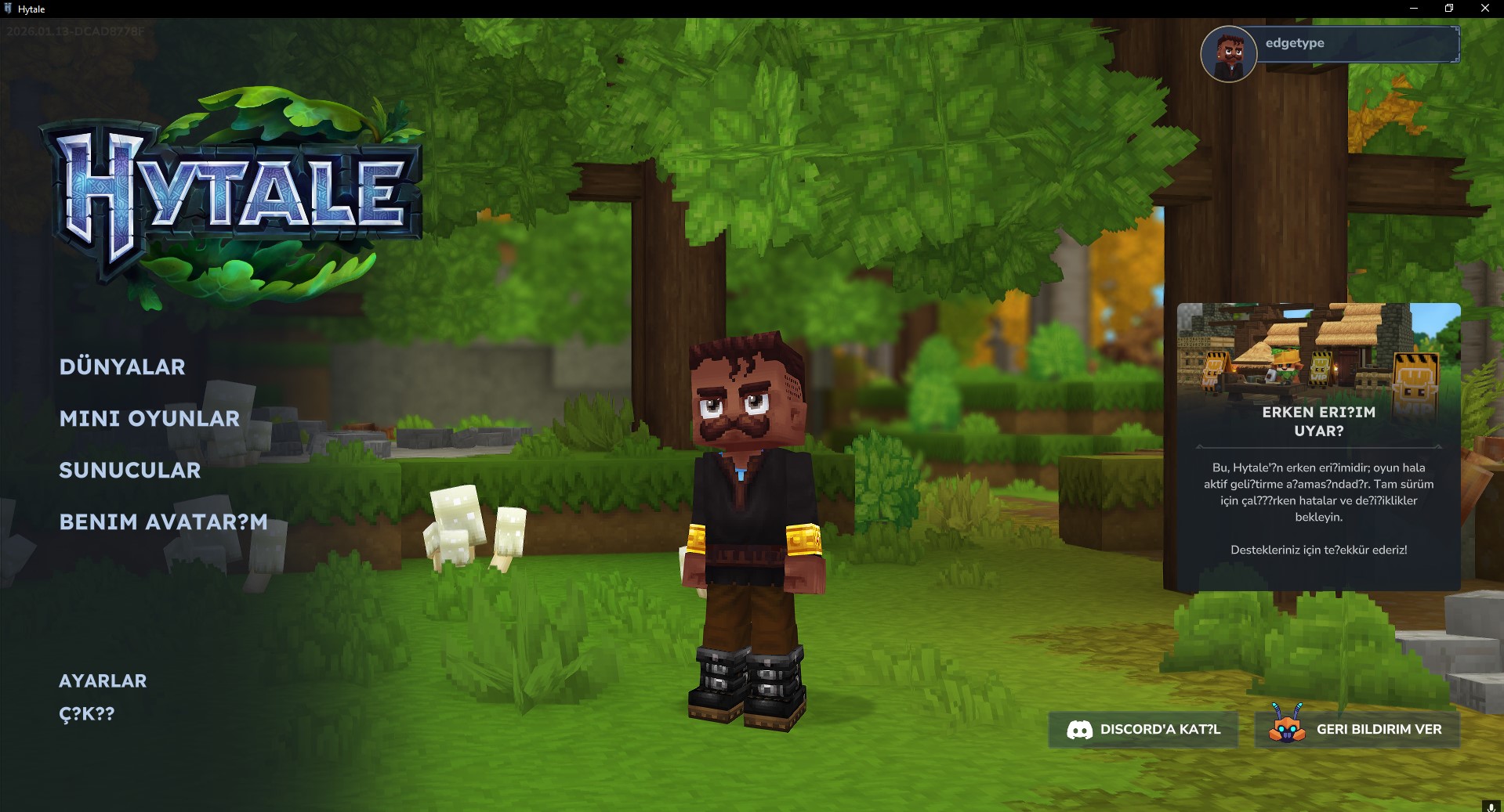 Hytale Türkçe - Ana Menü